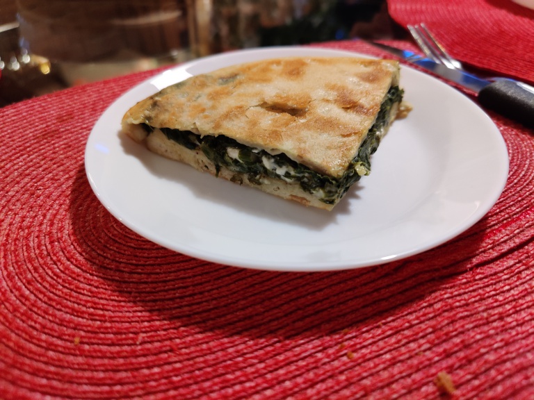 focaccia cu spanac la tigaie