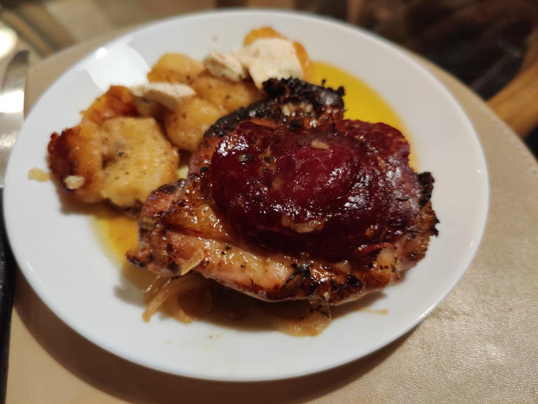 pollo pancetta al mattone