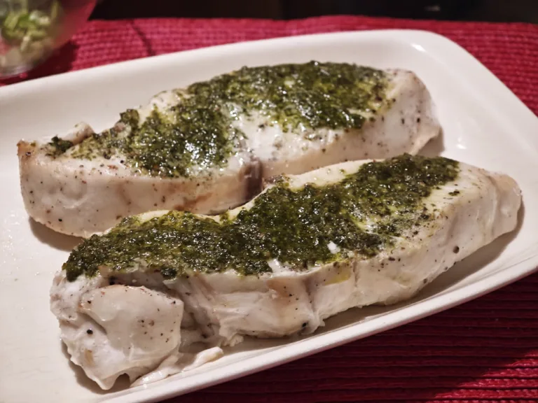 Butterfish cu pesto de leurda in hartie la cuptor