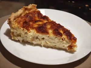 Quiche cu branza proaspata de oaie si praz