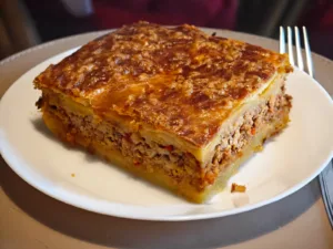 Musaca de porc cu piure de cartofi