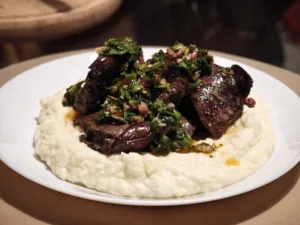 Ficatei de pui la cuptor cu sos chimichuri