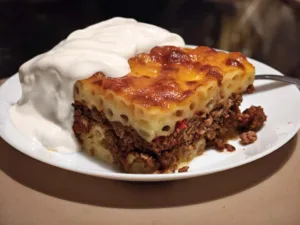 Budinca de macaroane cu carne