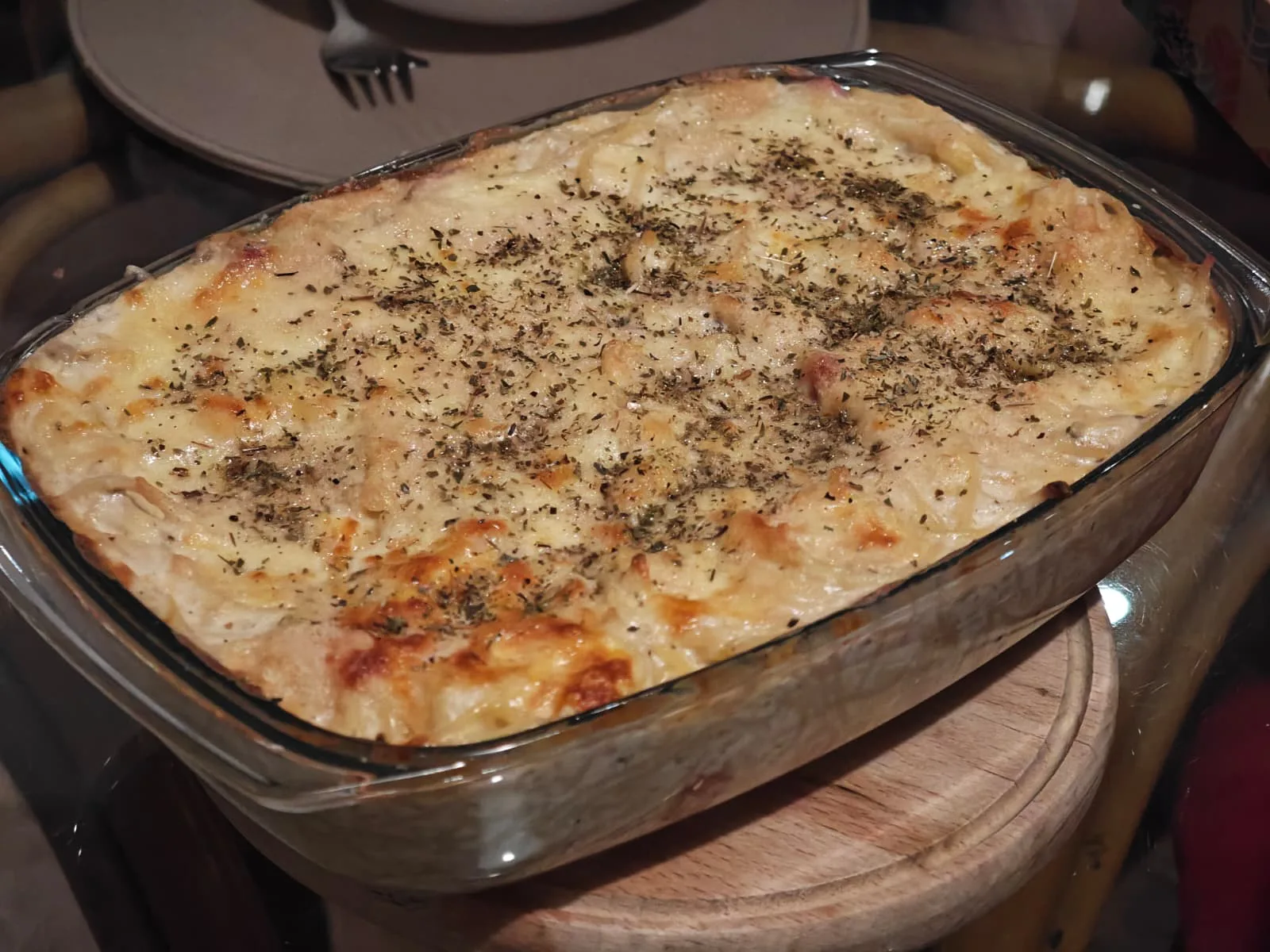 Spaghetti cu Sos Alfredo la Cuptor