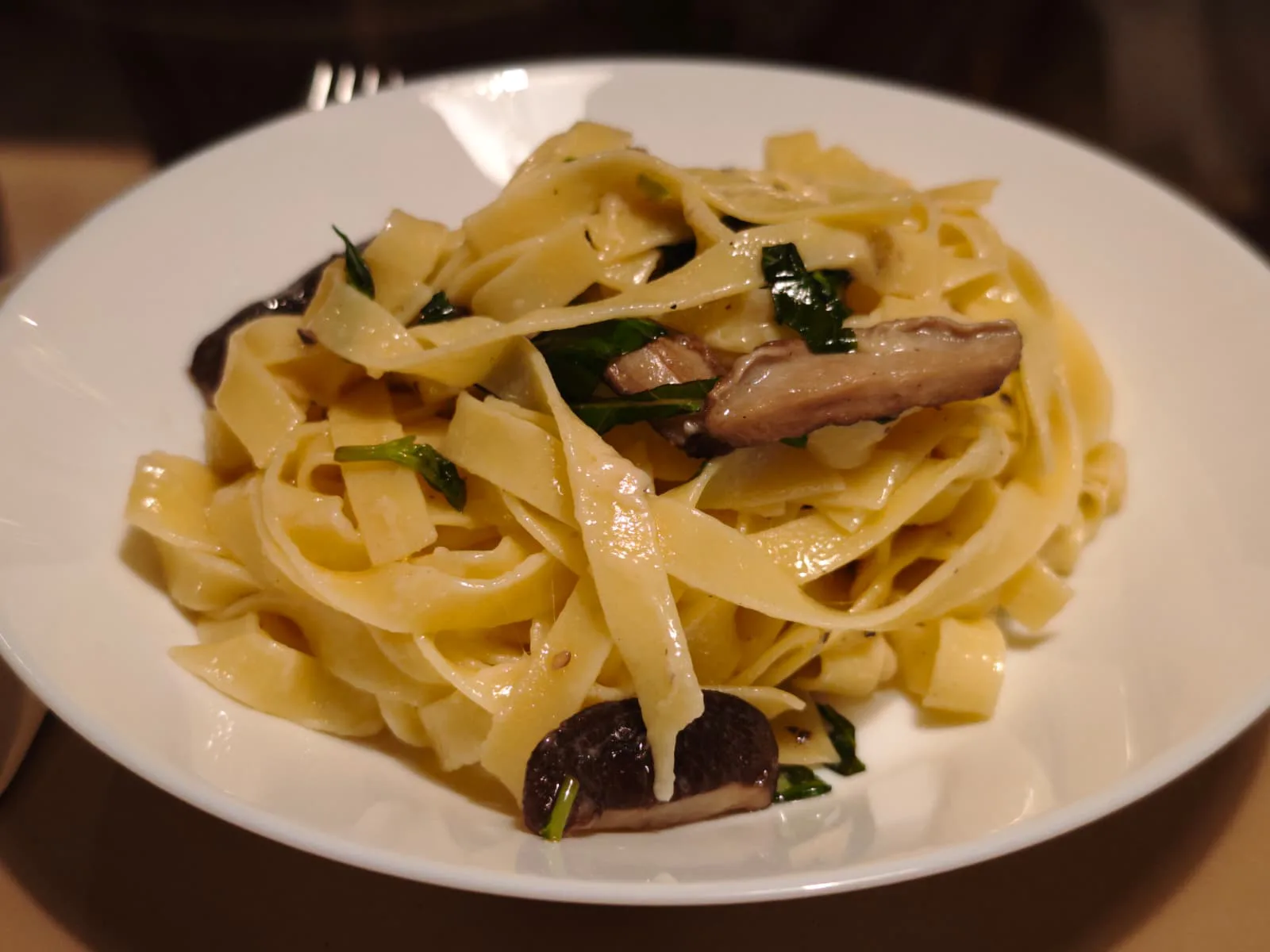 Tagliatelle Alfredo con Shiitake