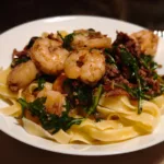 Tagliatelle alfredo con gamberi