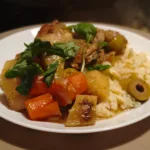 Tajine de pui cu masline verzi