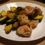 Pui cu zucchini si sos de miere cu usturoi