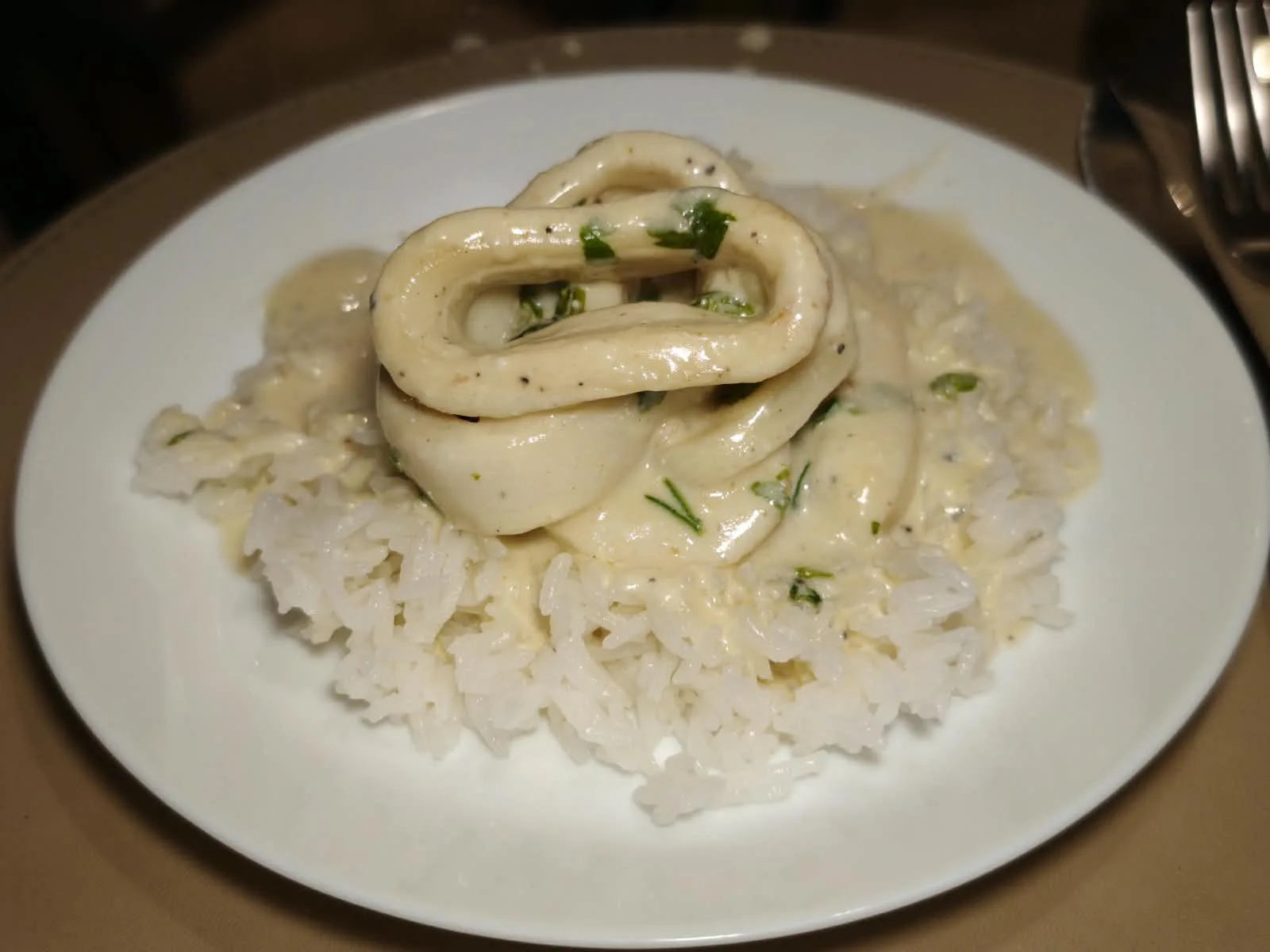 Inele de Calamari cu Sos Gorgonzola